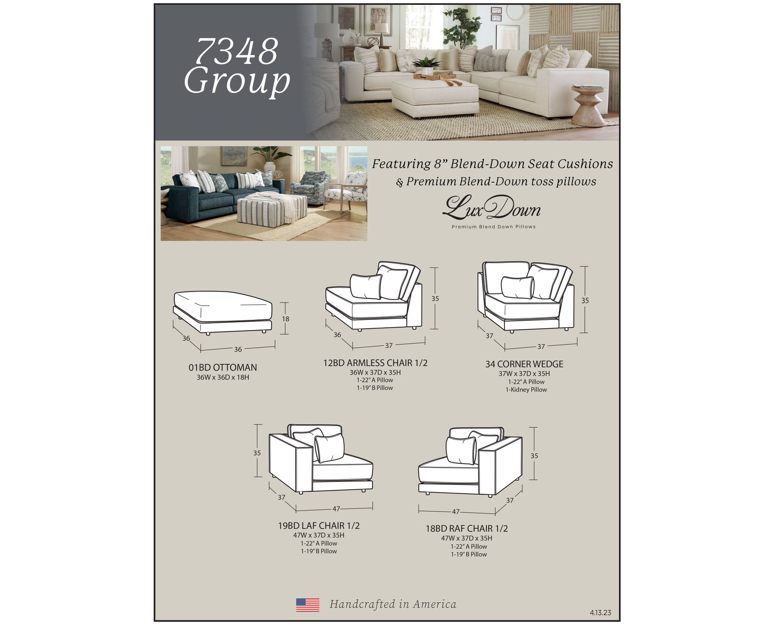 Boston 7348 Stationary Sectional (+100 performance fabrics) - Image 12