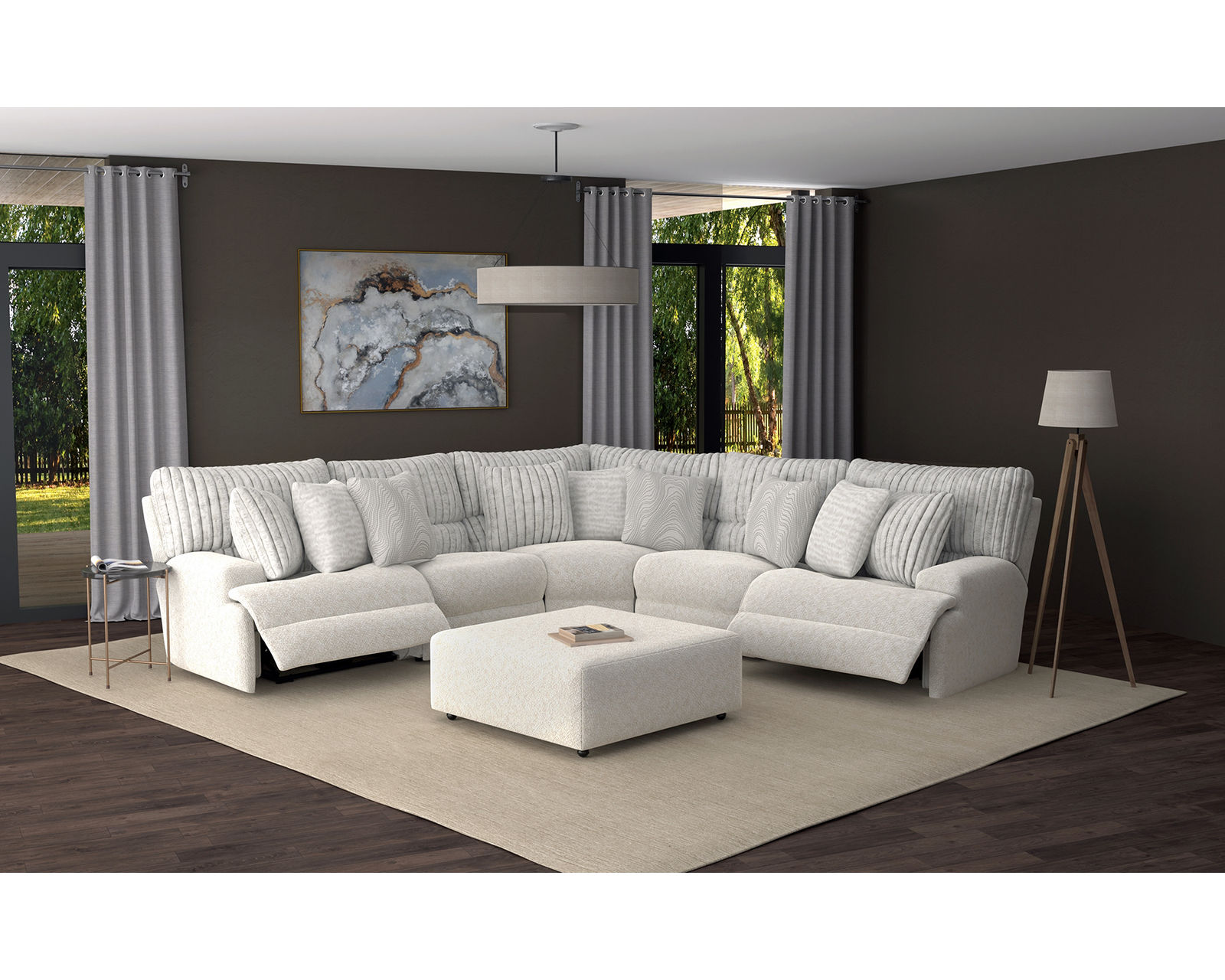 Carmen Deep Seat Power Headrest Power Reclining Sectional (includes pillows) - Image 12