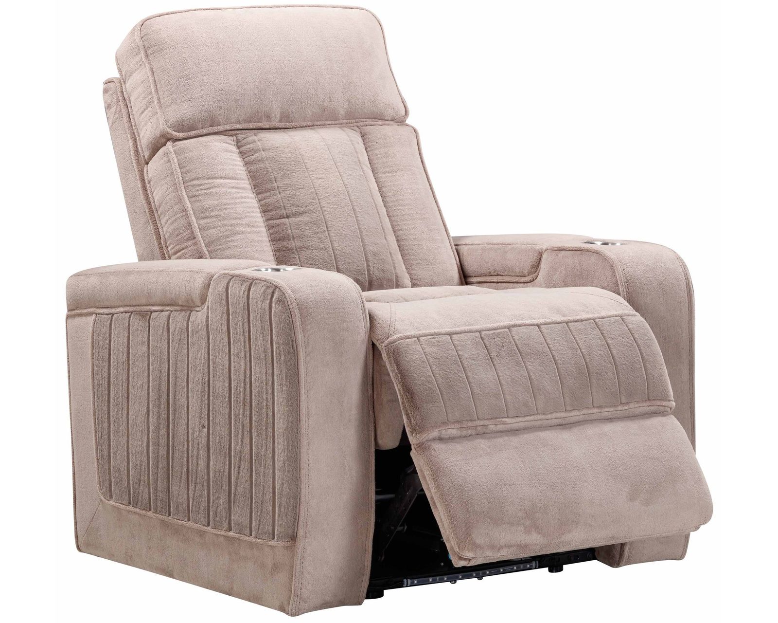 Equinox 85" Power Headrest Power Reclining Sofa w/ Drop Down Table Mushroom (In stock - Fast Shipping - Image 12