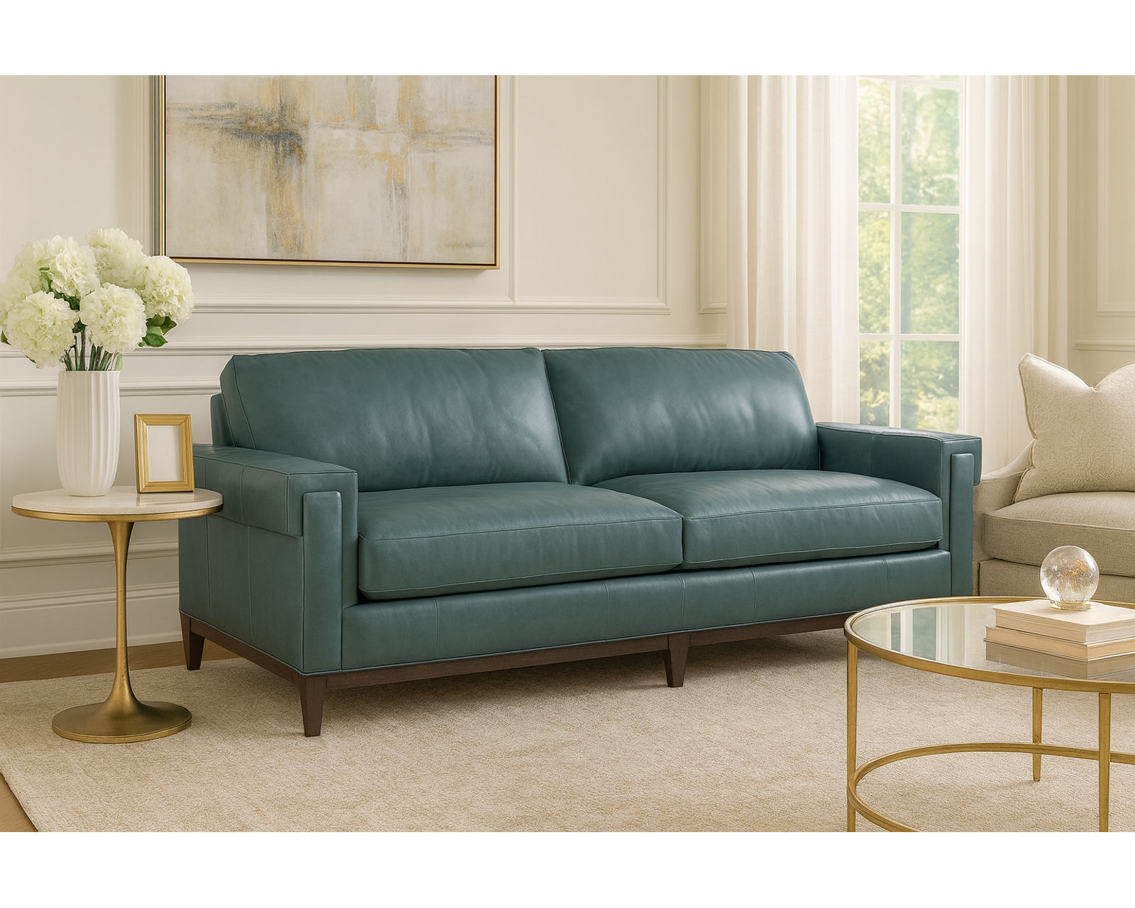 Bradington Young Noah 76" Studio Sofa (12 leathers) 8-Way Hand Tie - Image 5