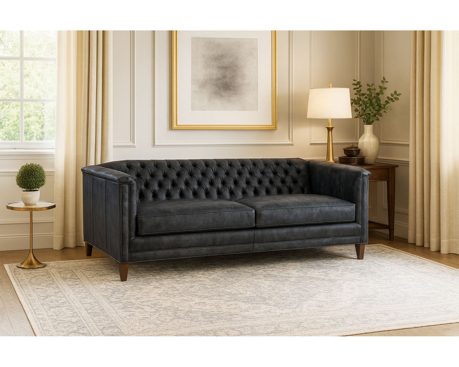 Bradington Young Jaden 517 Chesterfield Sofa (12 leathers) 8-Way Hand Tie - Image 5