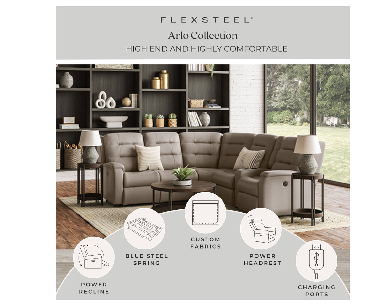 Arlo Reclining Sectional (Colors Available) - Image 6