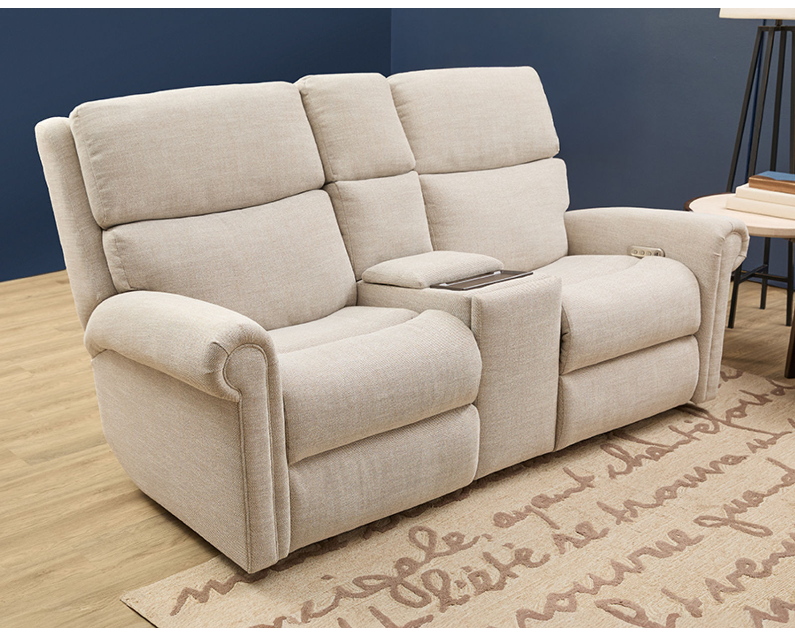 Bernard Triple Power Zero Gravity Reclining Sofa with Dropdown Table (+100 fabrics) - Image 13