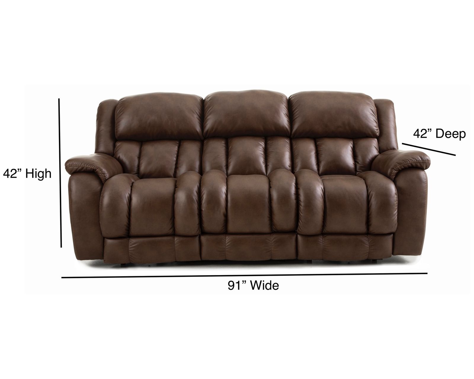 Global 91" Zero Gravity Triple Power Reclining Sofa Chocolate (In stock) - Image 3
