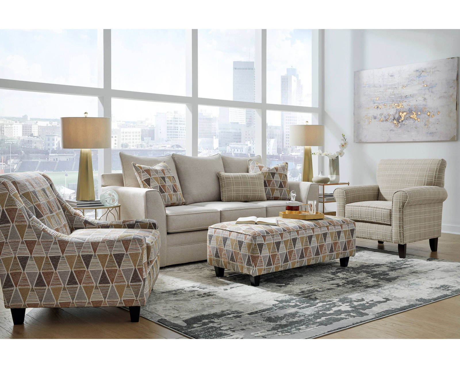 Tony Linen 86" Sofa 3000-00KP (Performance fabric) - Image 2