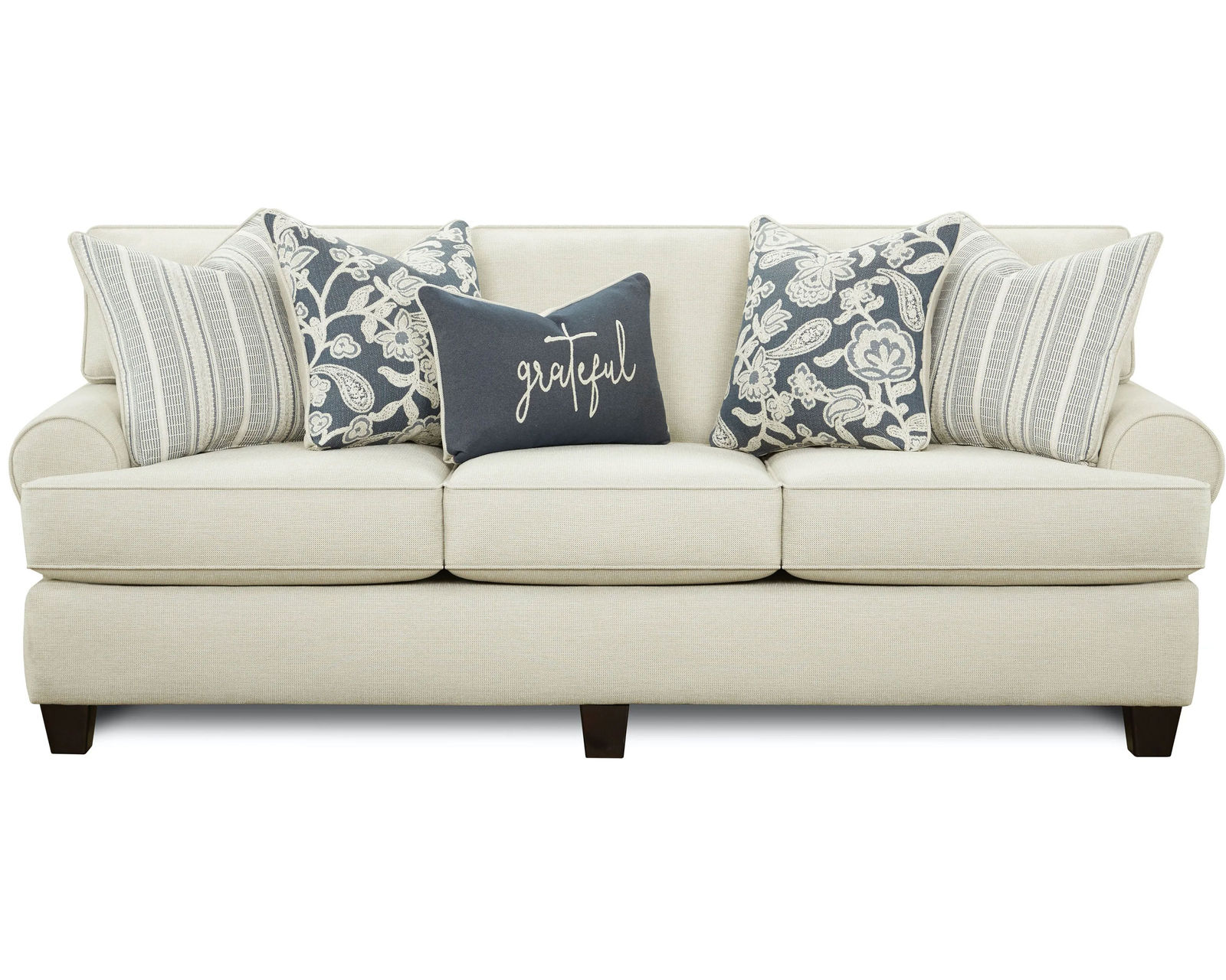Awesome Oatmeal 88" Sofa (Includes Pillows)