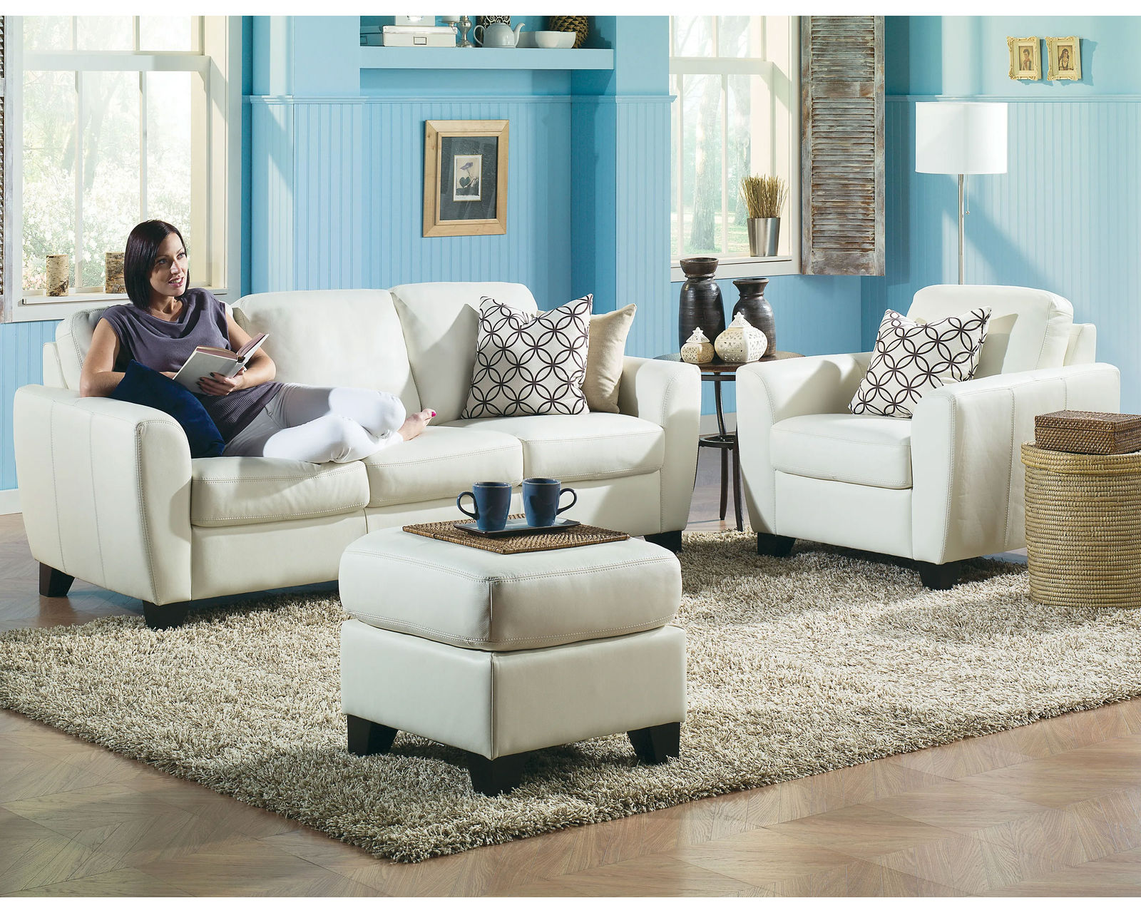 Marymount 77332 Stationary 83" Leather Sofa - Image 8