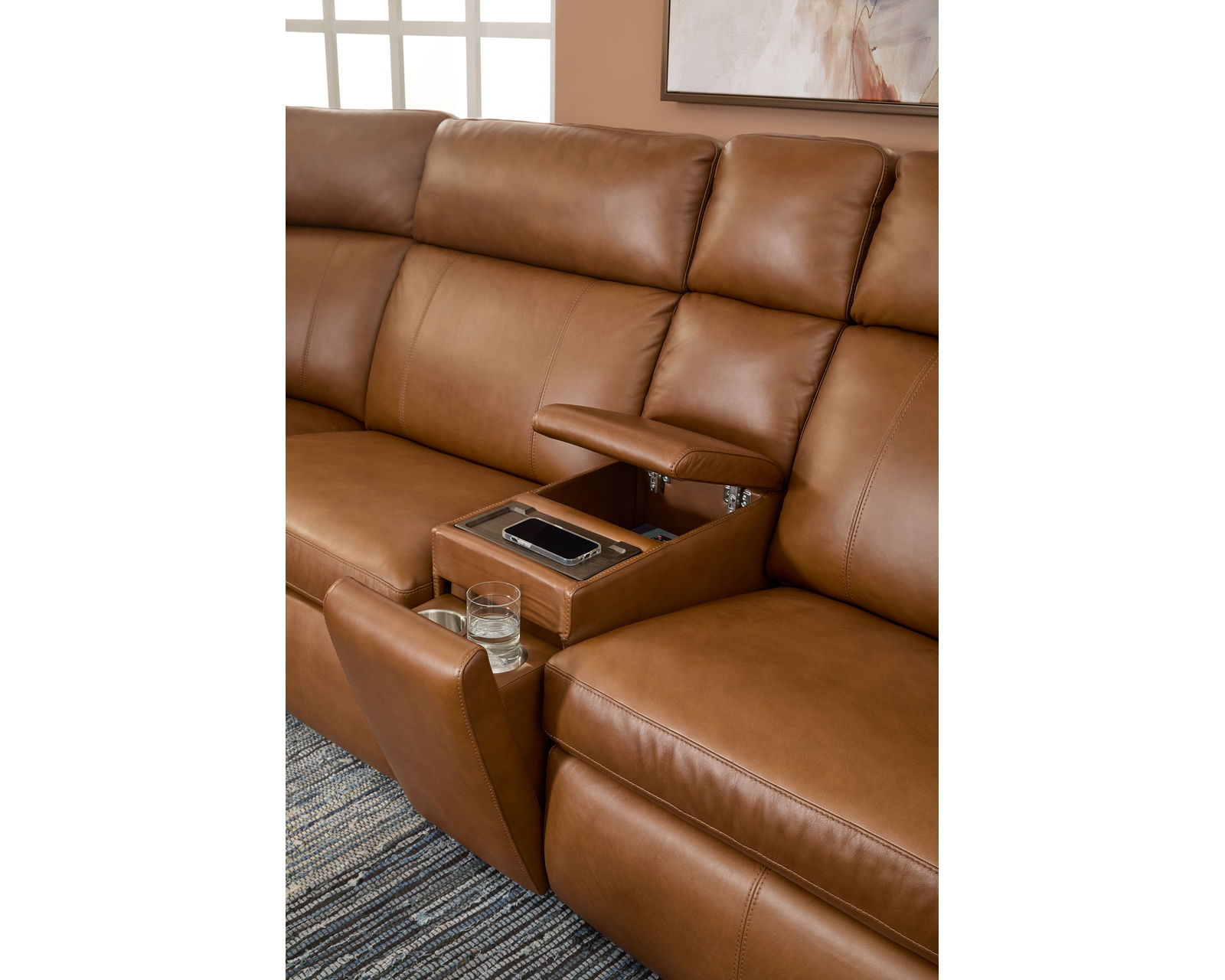 Wyatt 1596 Triple Power Reclining Console Loveseat 705-72 (85") 2 colors - in stock - Image 4