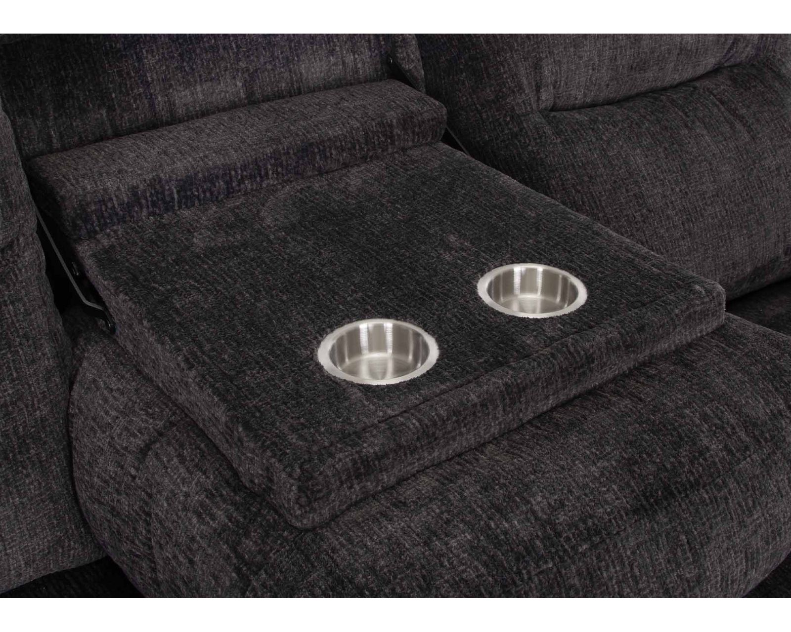Heston 90" Reclining Sofa with Drop-Down Table & Cupholders Graphite (Plush Comfort. Smart Convenience. Designed Around the Way You Relax) - Image 2