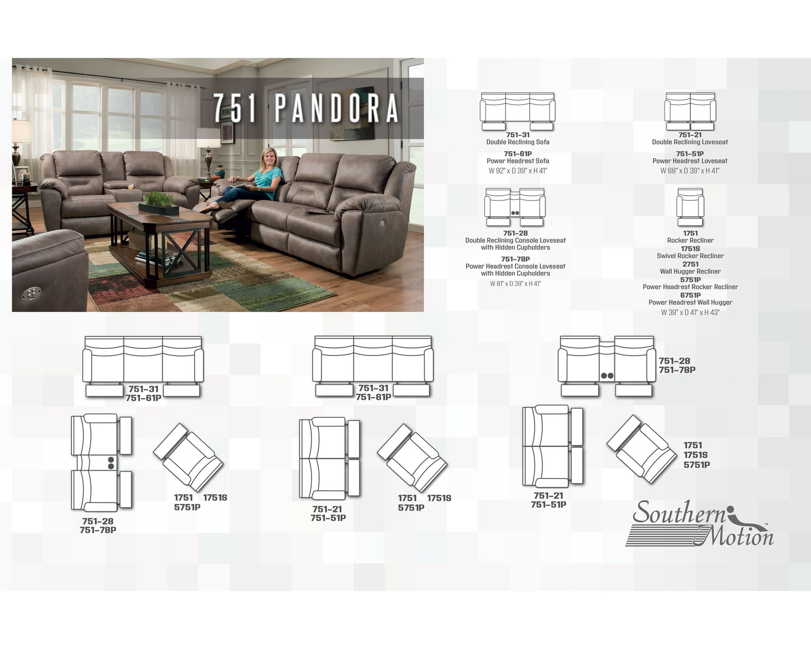 Pandora 751 Reclining Sofa (92") Colors Available - Image 10
