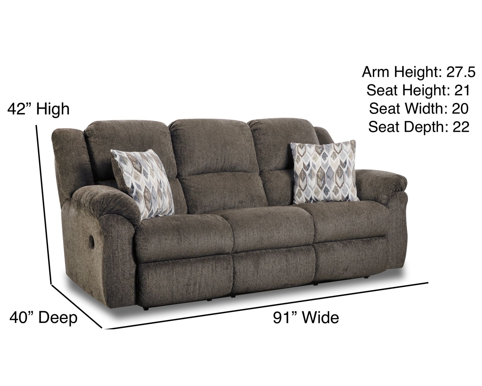 Maple 91" Reclining Sofa Clove (In stock) - Image 2