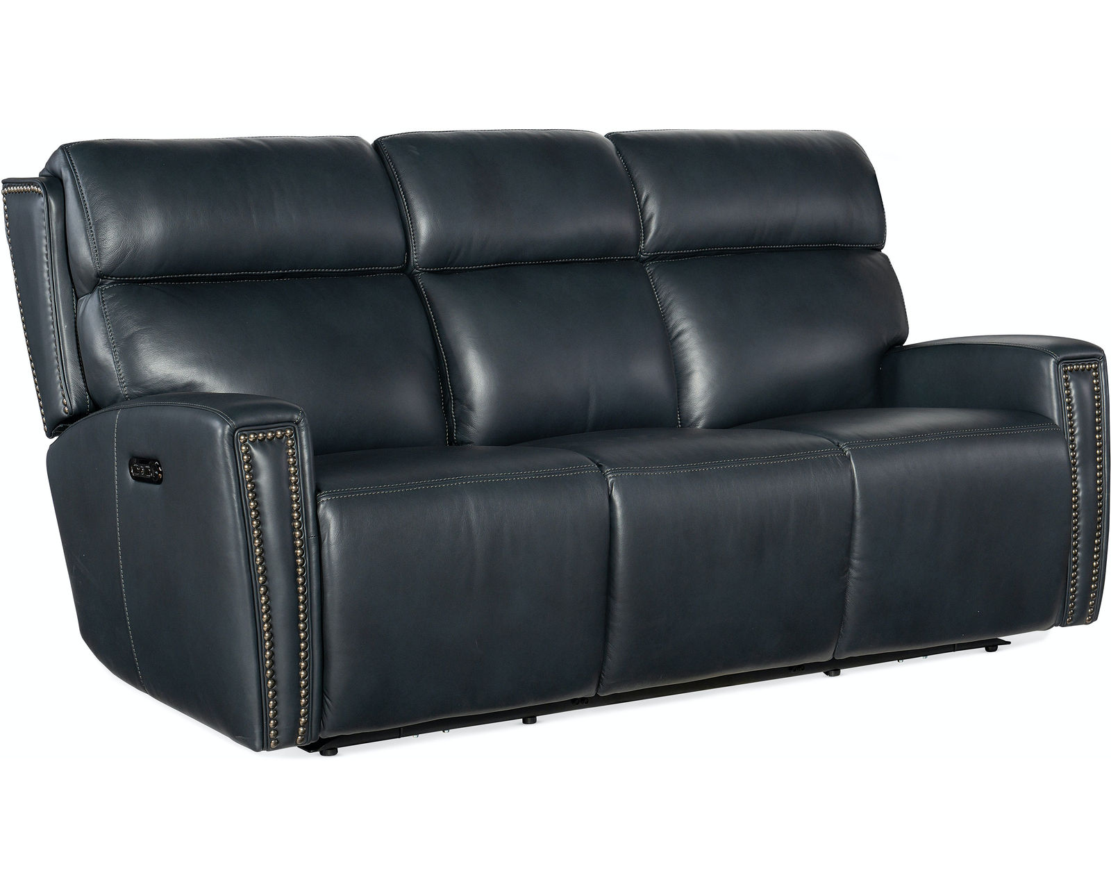 Ruthe ZeroGravity Power Sofa w/Power Headrest & Hidden Console (Denim Top Grain Leather)