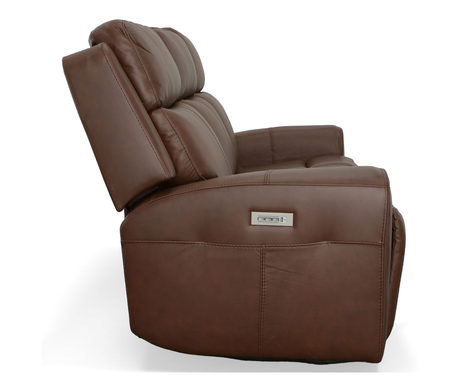 Barnett Power Reclining Loveseat with Console and Power Headrests and Lumbar (Chocolate leather) - Image 12
