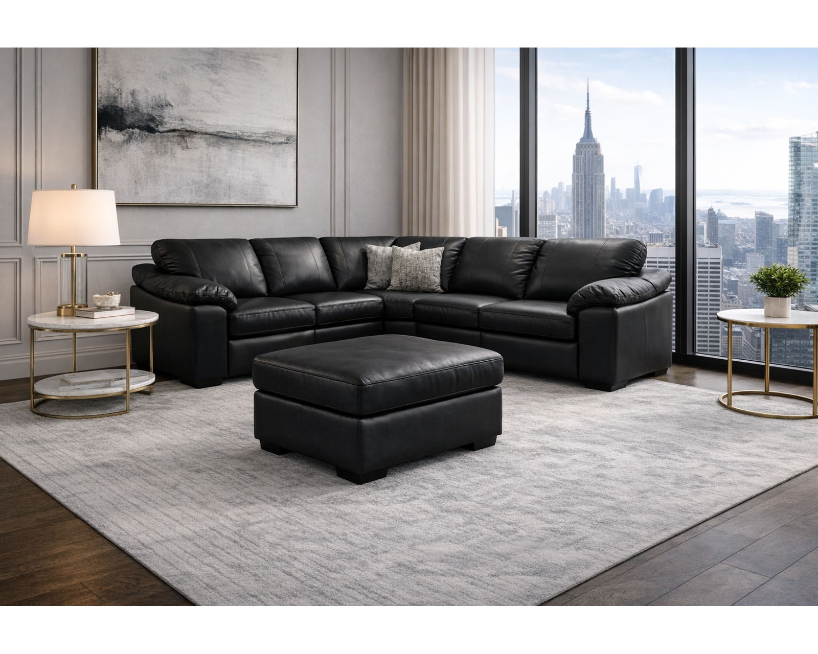 Lackawanna 7300L Leather Reclining Sectional (7 Top-Grain Leather Choices) - Image 3
