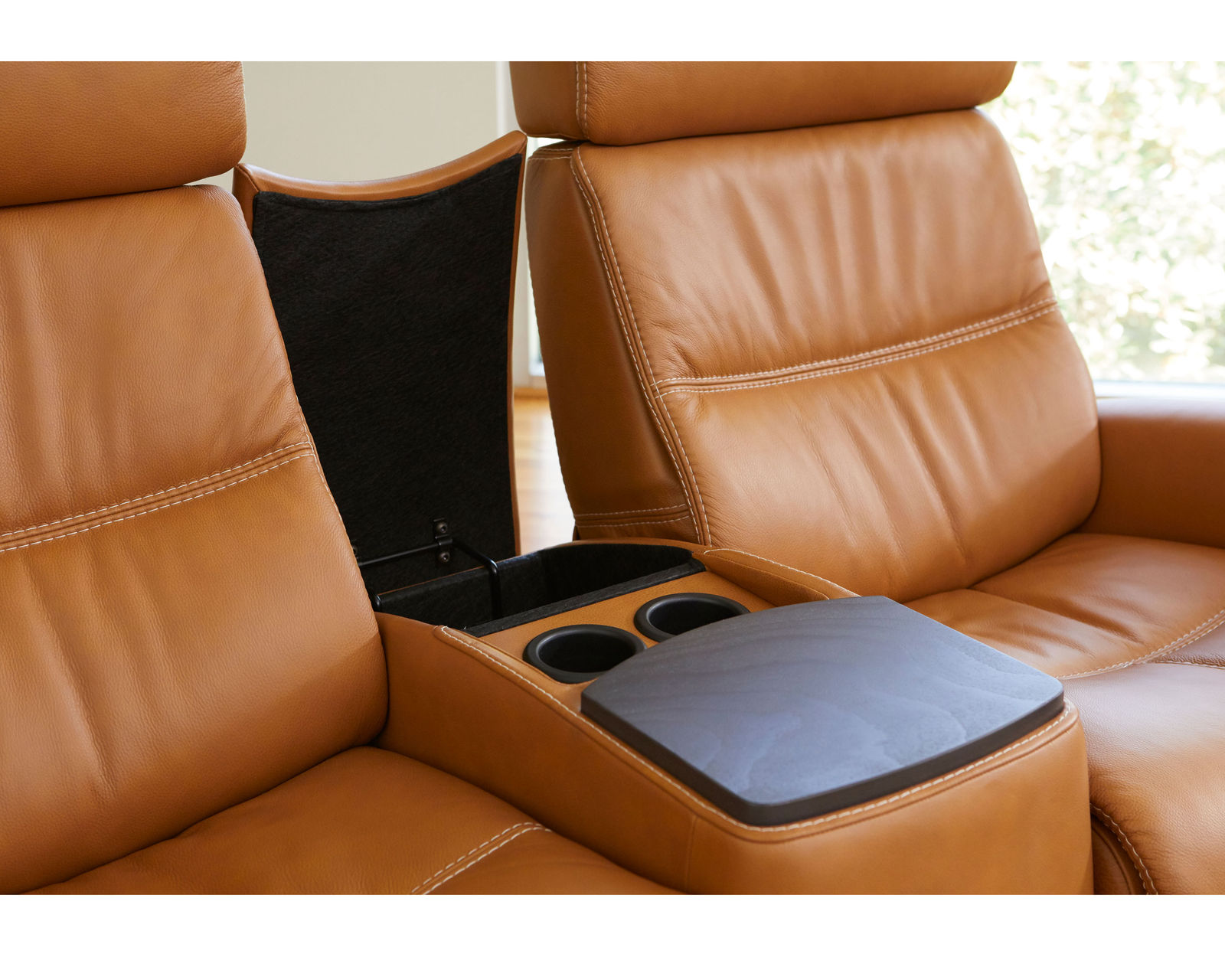 Milan Three Piece Home Theater Sectional (Made to order leathers) - Image 8