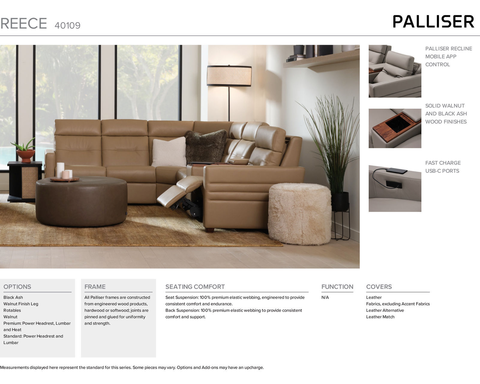 Reece 40109 Triple Power Reclining Sectional (+50 fabrics) - Image 12