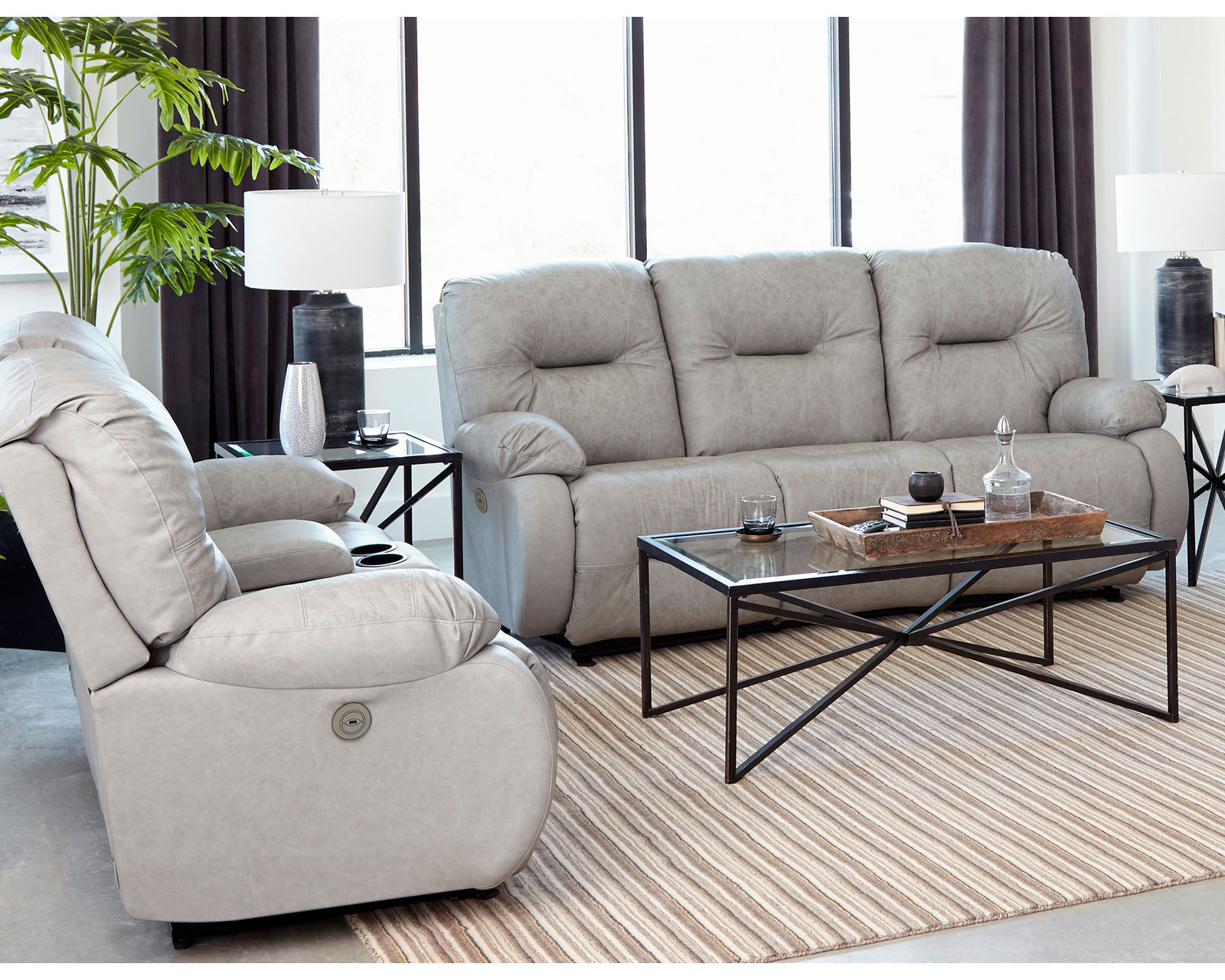 Brinley Double Reclining Console Loveseat (+100 fabrics) - Image 9