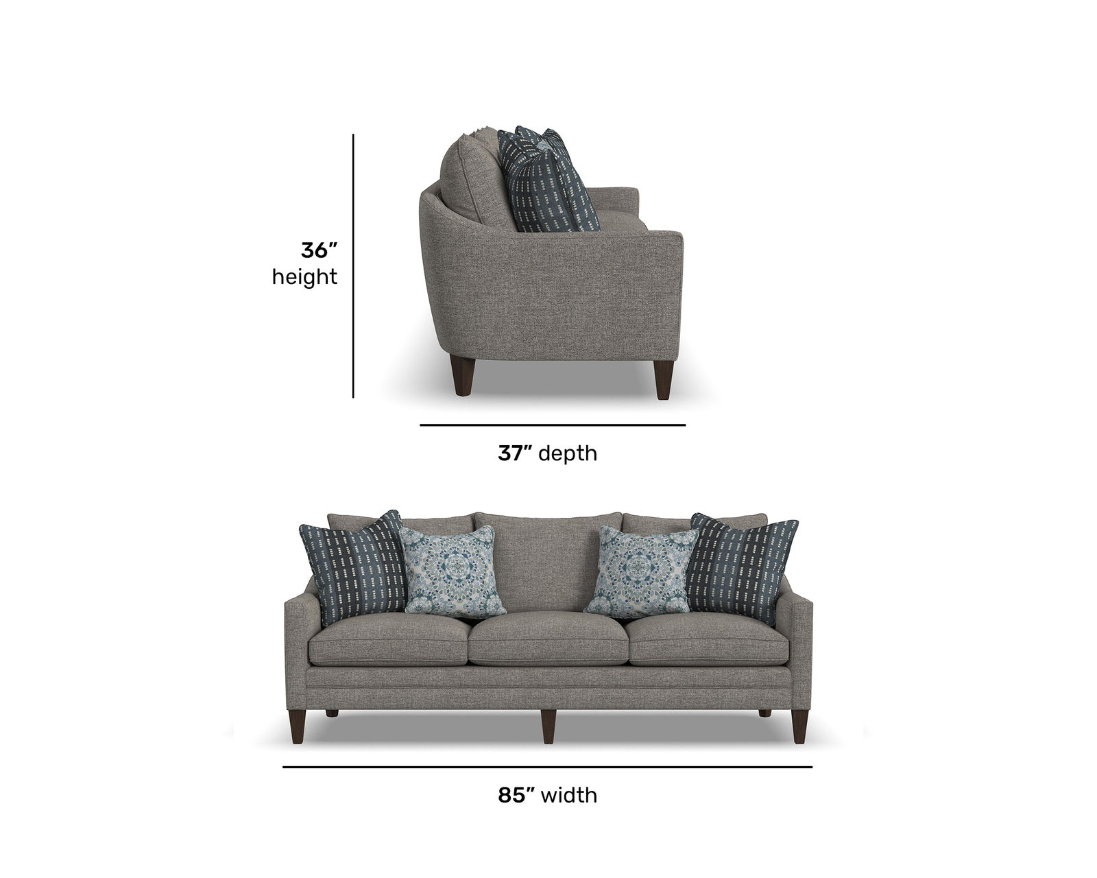 Eleanora 85" or 98" Sofa (+90 fabrics) 7571 - Image 3