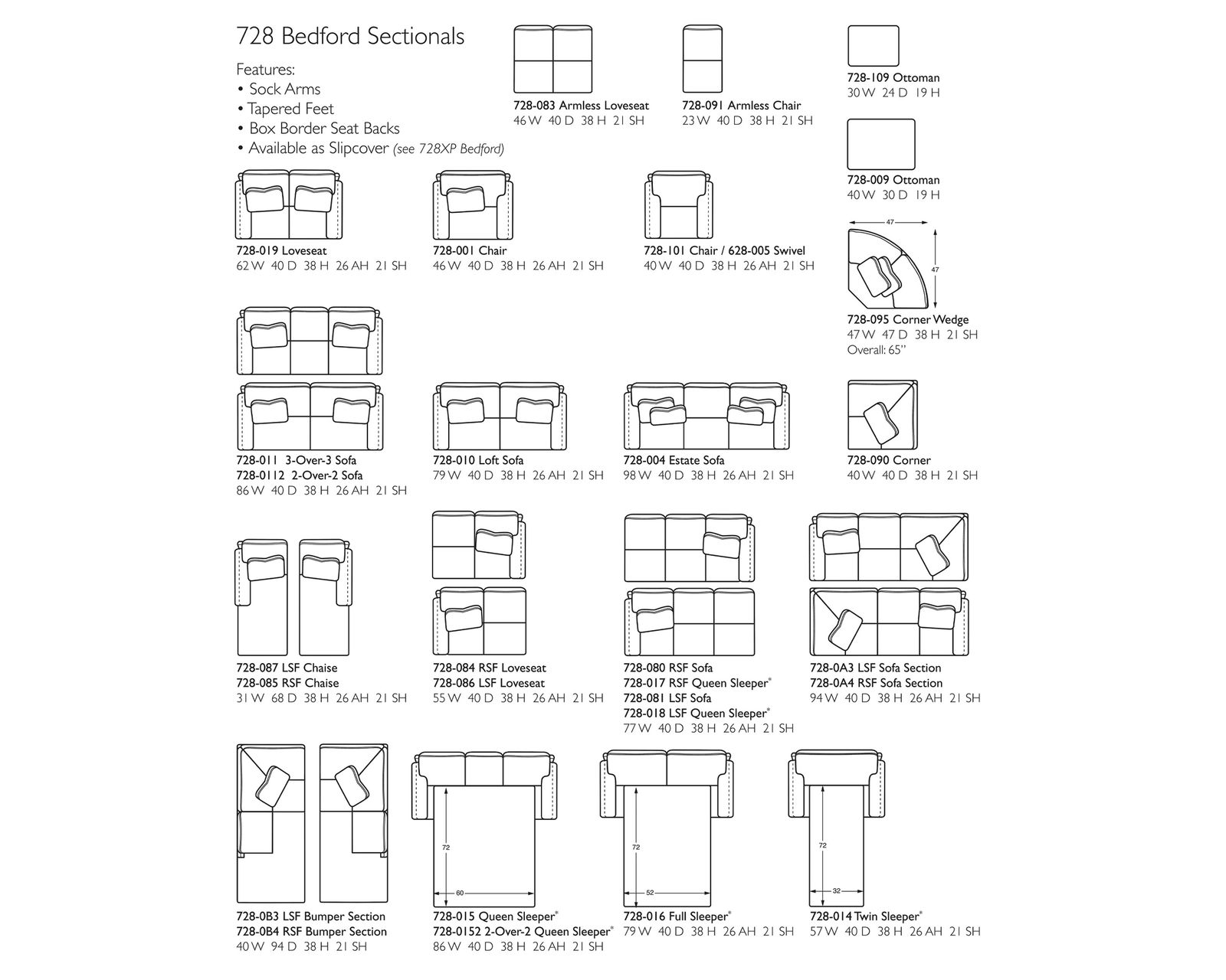 Bedford 728 Stationary Sectional - Image 8