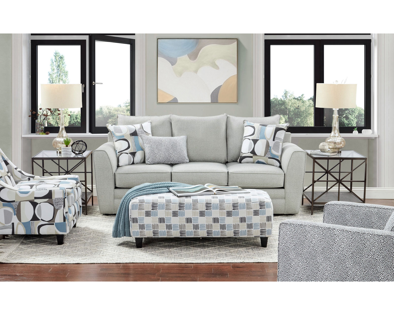 Max Gray 86" Sofa 3000-00KP (includes pillows) performance fabric) - Image 4