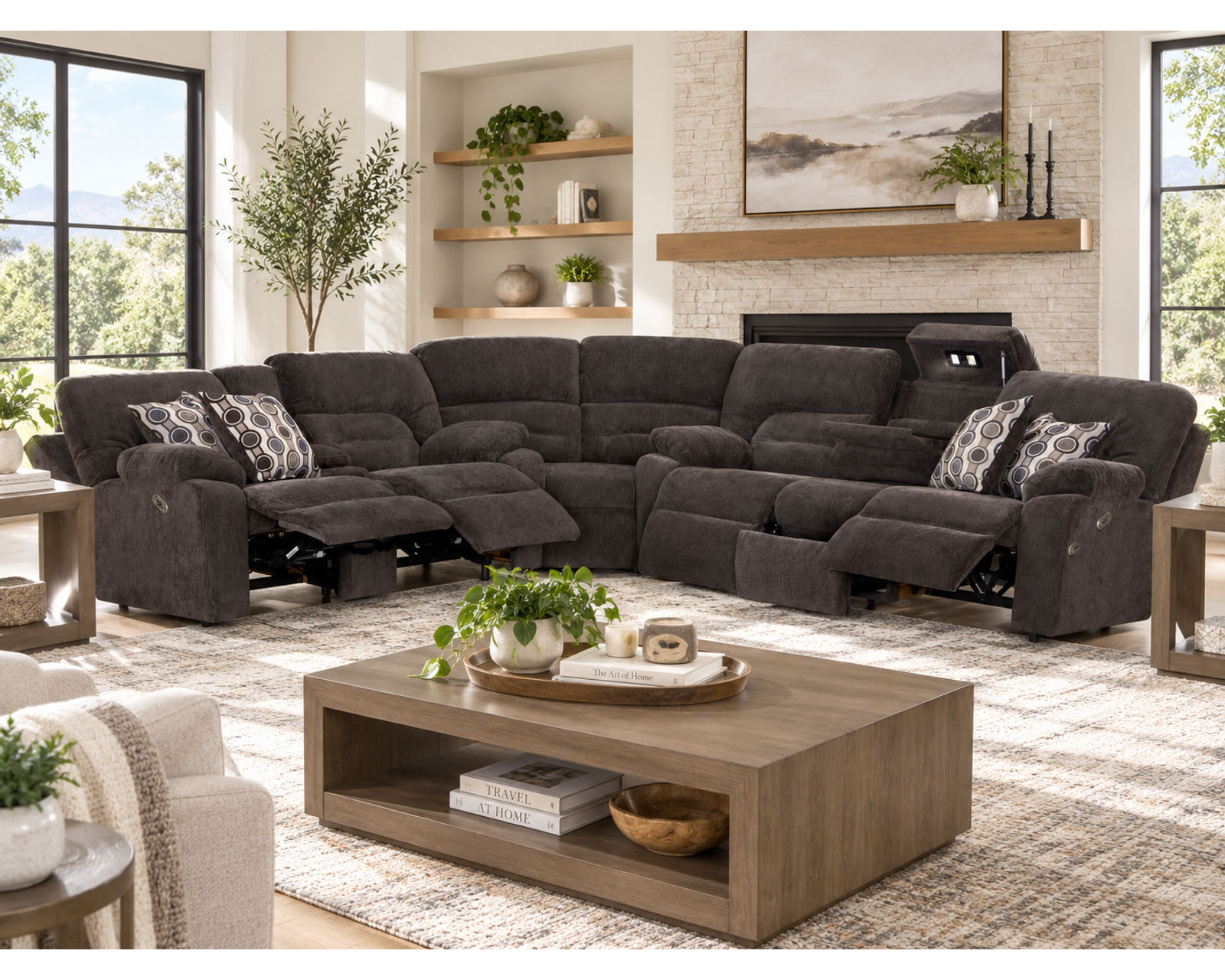 Tribute 797 Power Headrest Power Reclining Sectional with Light and USB Charging - Image 2
