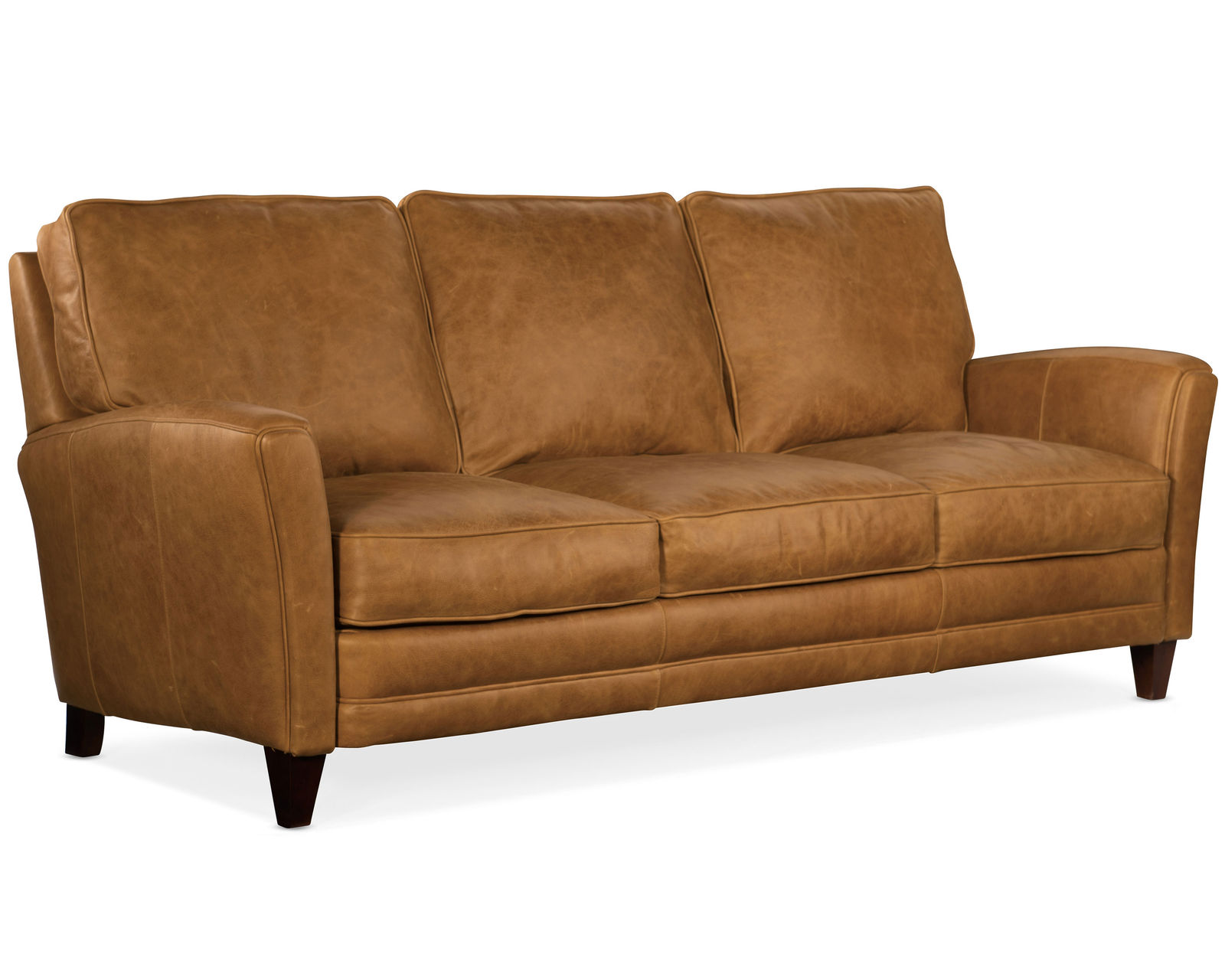 Zion Stationary Leather Sofa 8-Way Hand Tie (Made to order leathers)