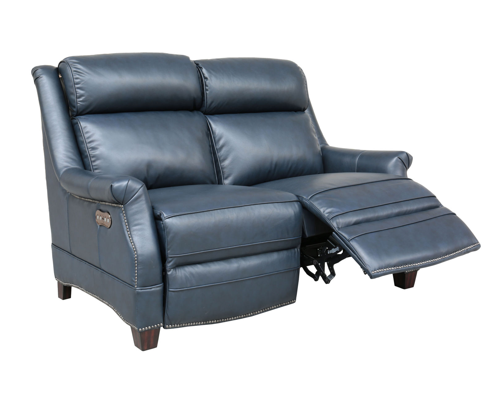 Warrendale Leather Power Headrest Power Reclining Sofa in Blue - Image 10