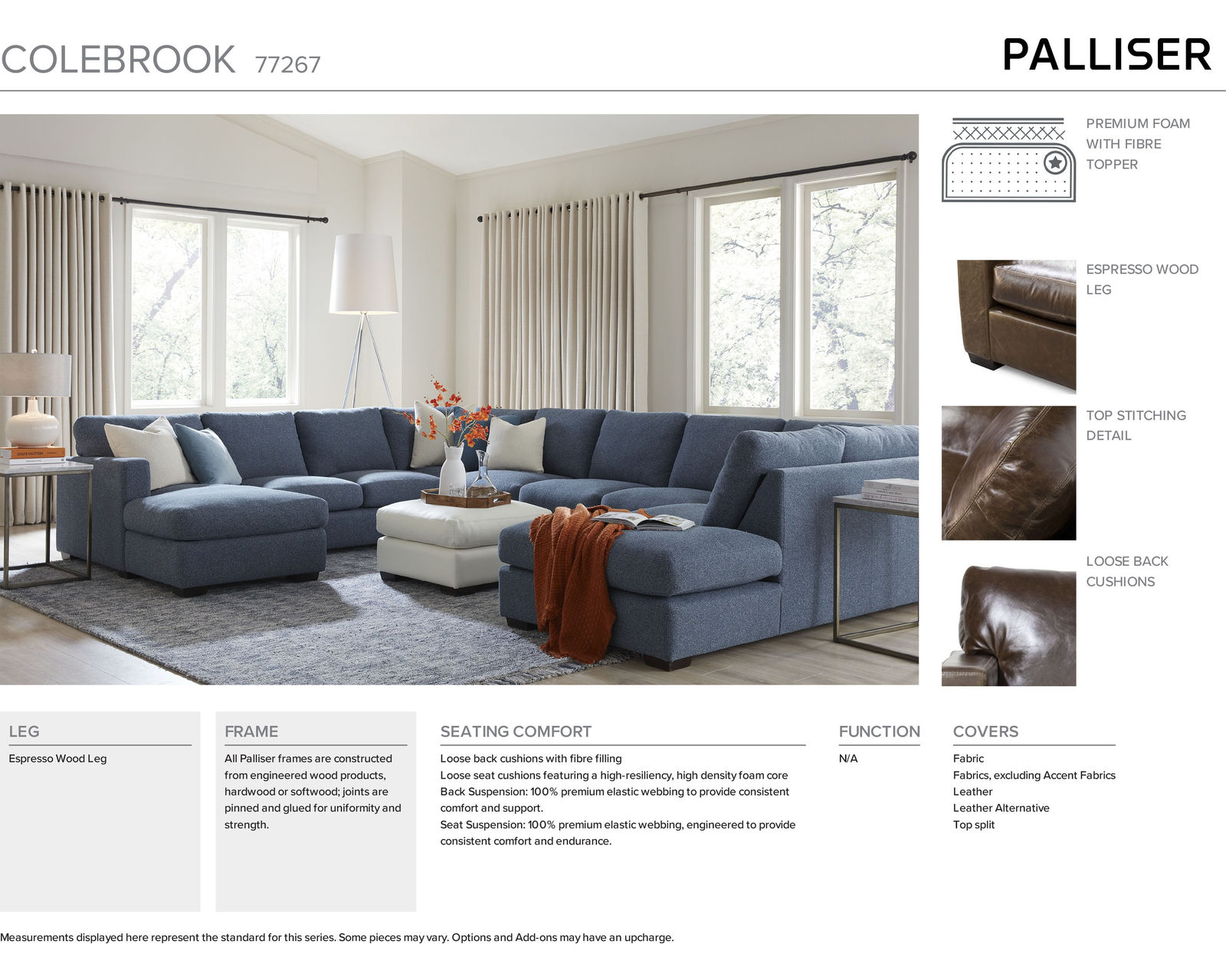 Colebrook 77267 Leather Sectional (+100 Leathers) - Image 17