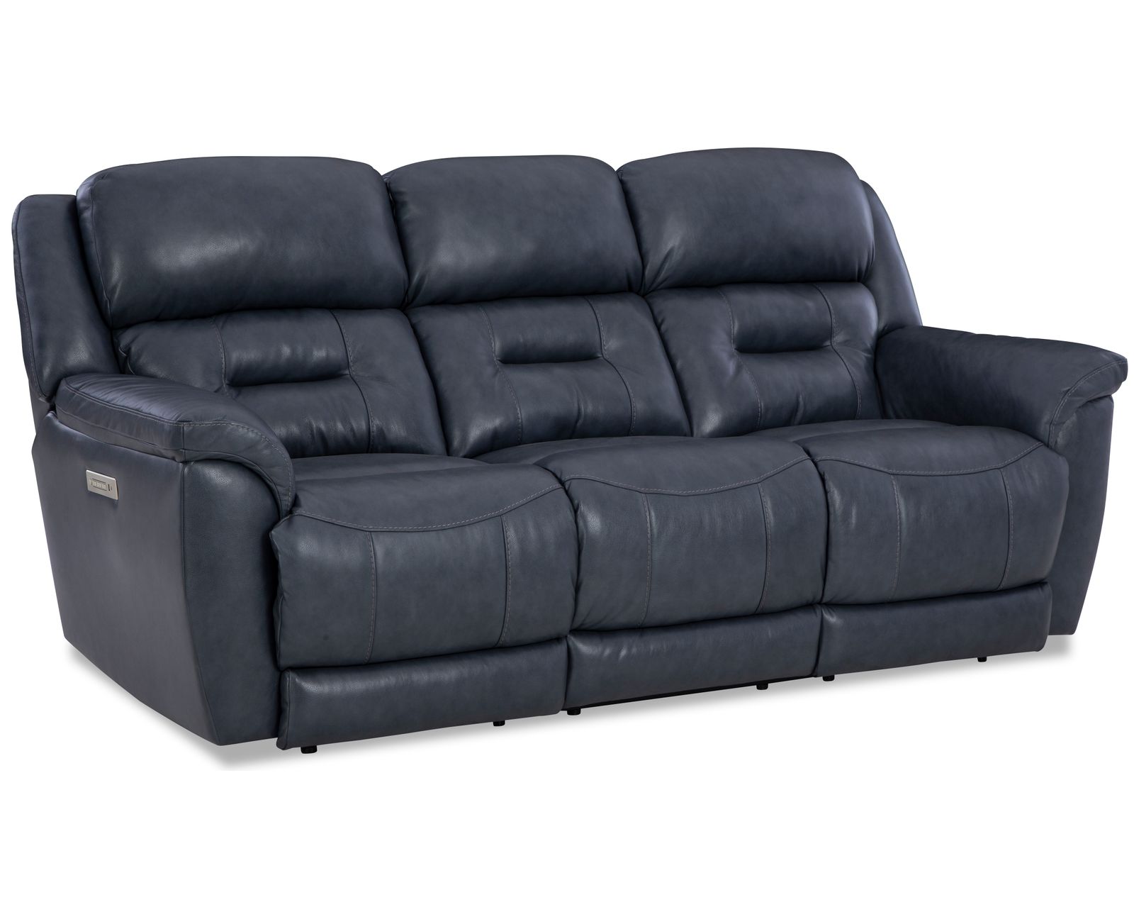 Contender 90" Zero Gravity Leather Triple Power Recliner Sofa Navy (In stock) - Image 2