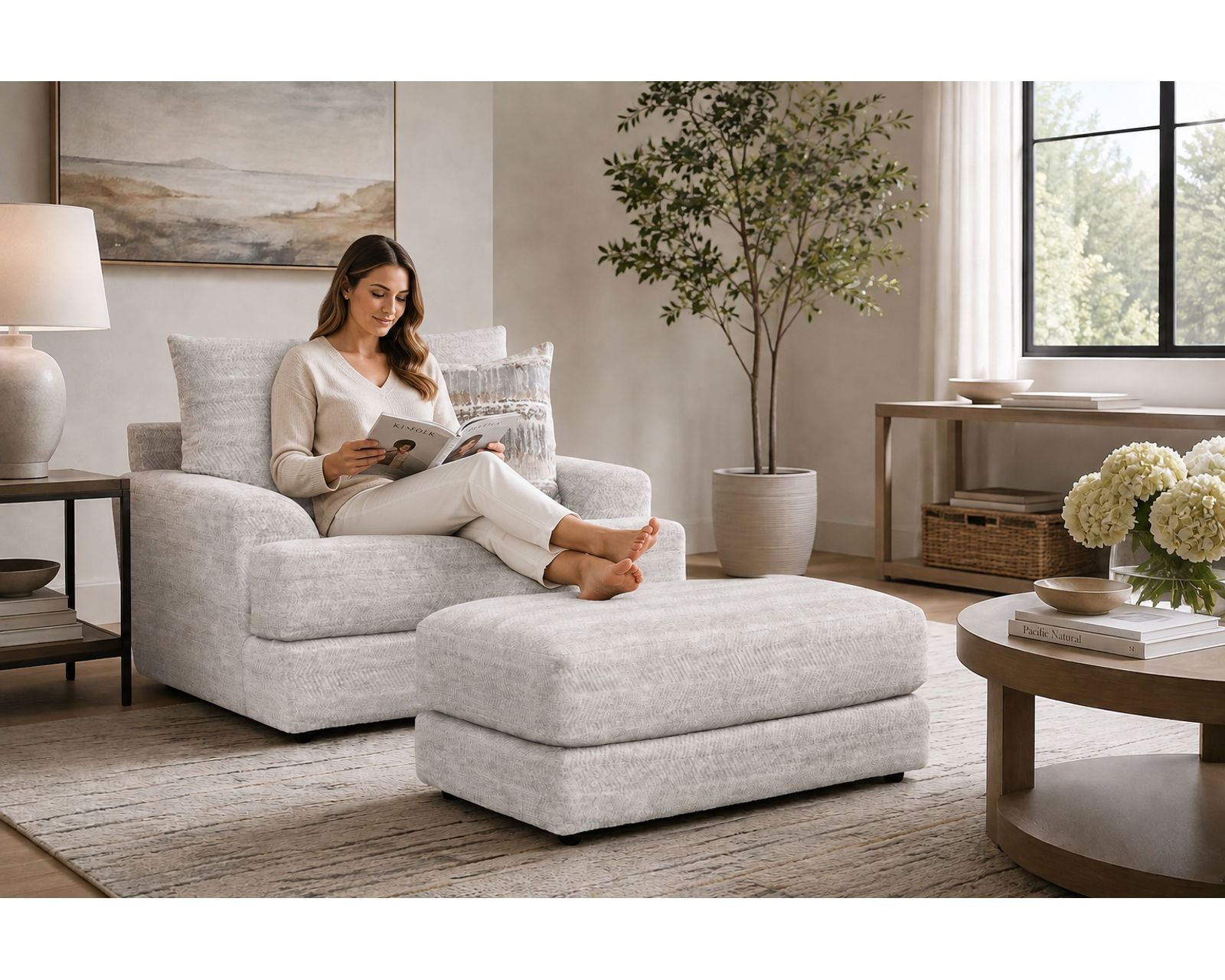 Nash 101" Sofa with Reversible Chaise (Includes Pillows) - Image 17