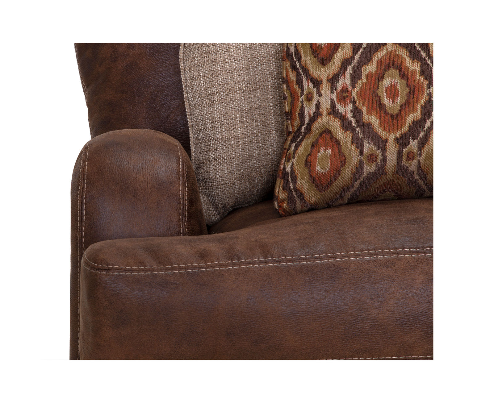 Indira 848 Faux Leather Fabric Sofa (93") Includes Pillows - Image 27