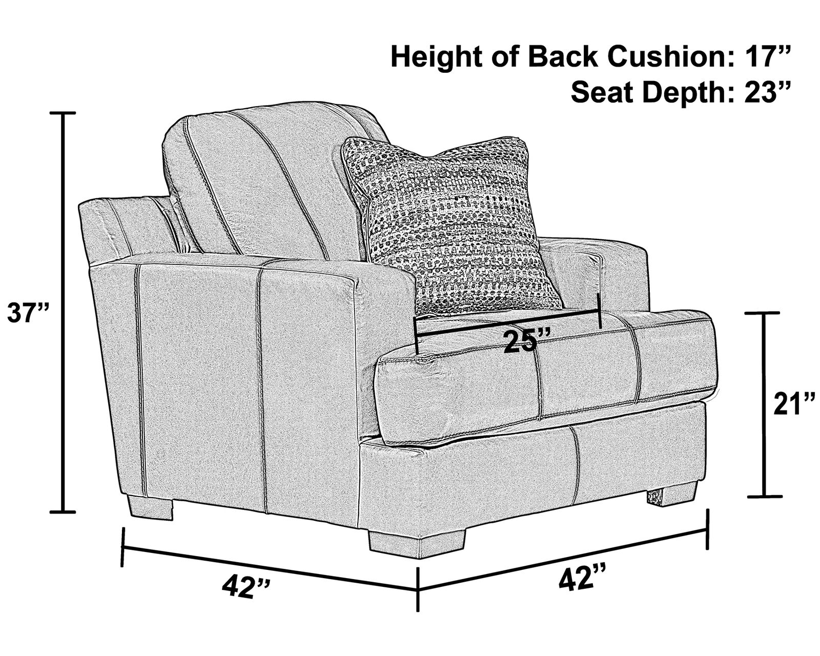 Marco 92" Top Grain Leather Touch Sofa (Includes pillows) Gunmetal - Image 30