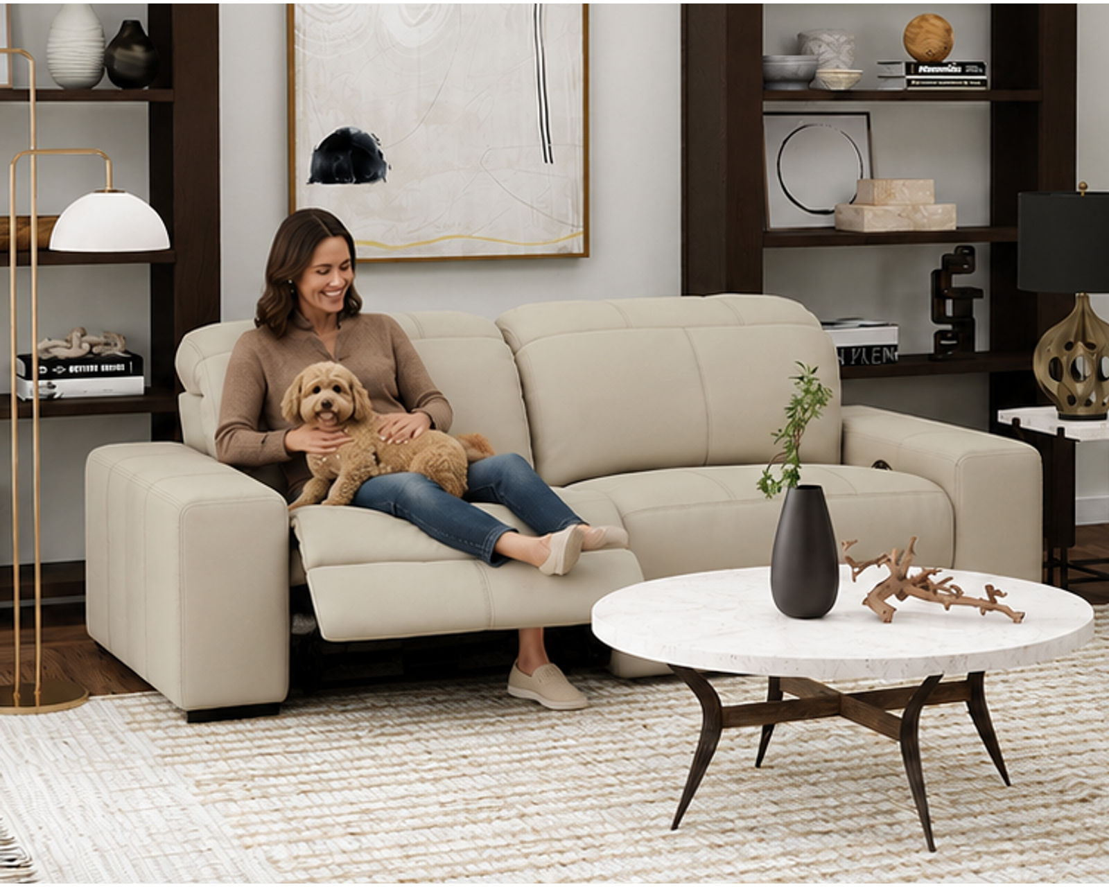 Ferrara 93" Zero Gravity Wide Seat Power Reclining Sofa (Premium Italian Leather) 2 colors - Image 7