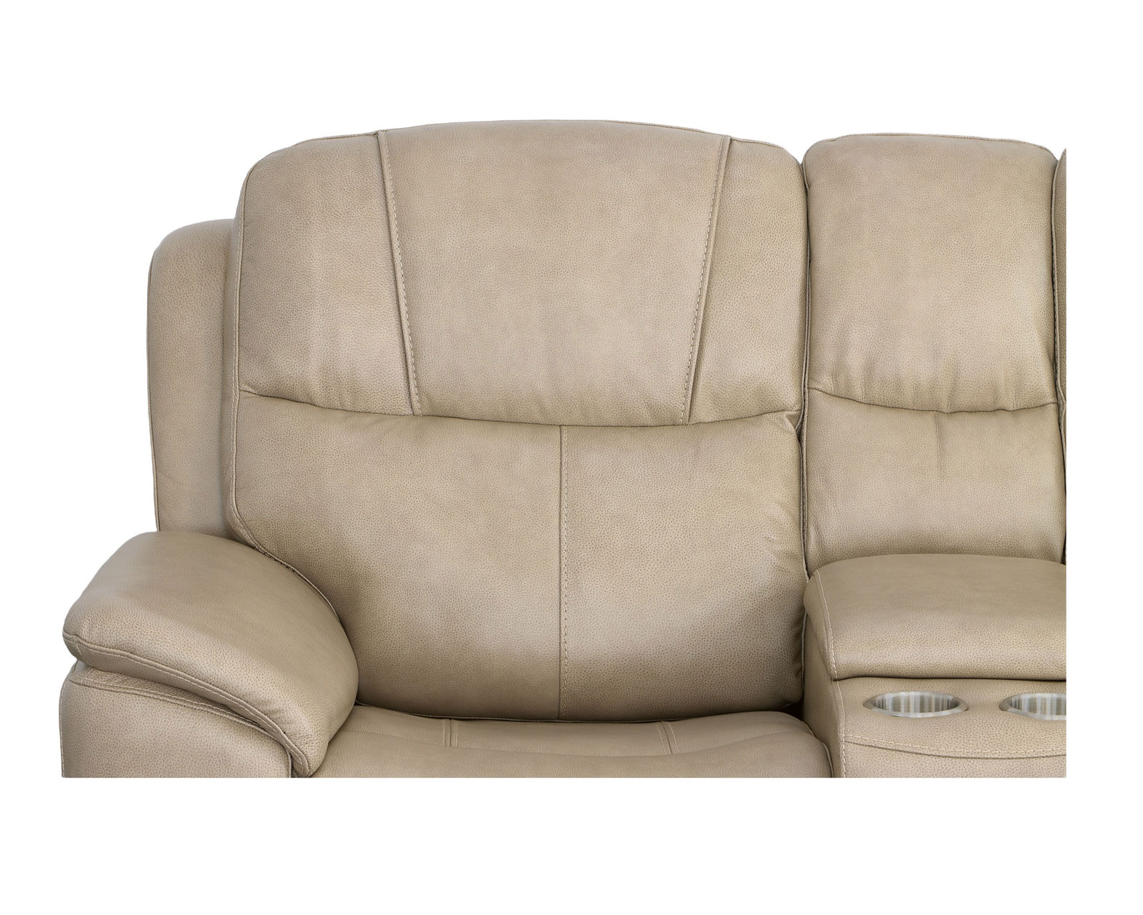 Crew Power Reclining Loveseat with Console, Power Headrests & Lumbar (Tan leather) in stock - Image 6