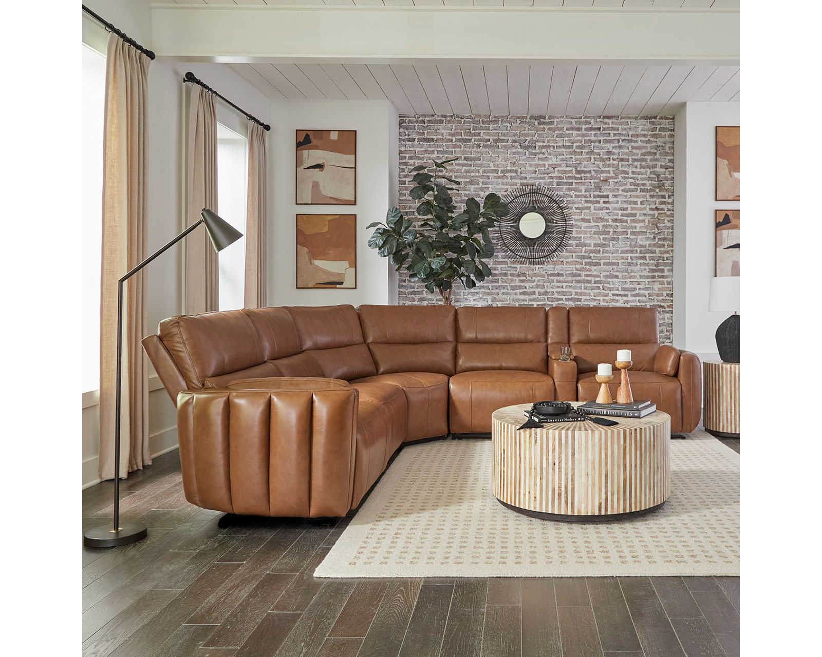 Modesto Power Headrest Power Reclining Leather Sectional (In Stock - Fast Shipping) - Image 11