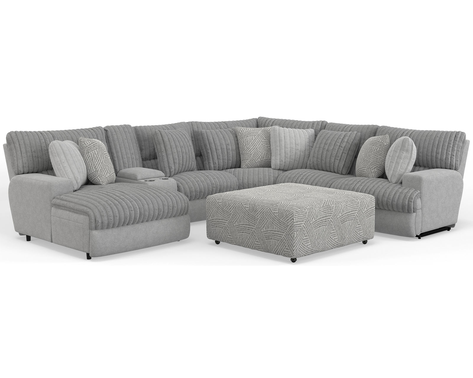 Abraxas Two Tone Modular Reclining Sectional (includes pillows) - Image 2