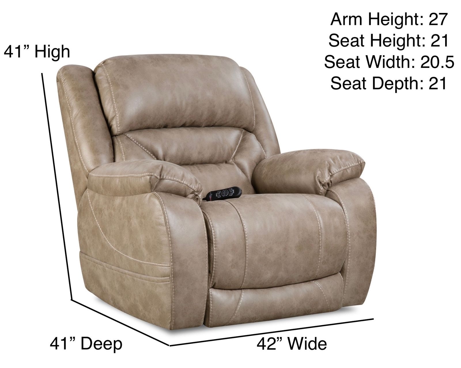 Greer 91" Triple Power Reclining Sofa Mushroom (In stock) - Image 10