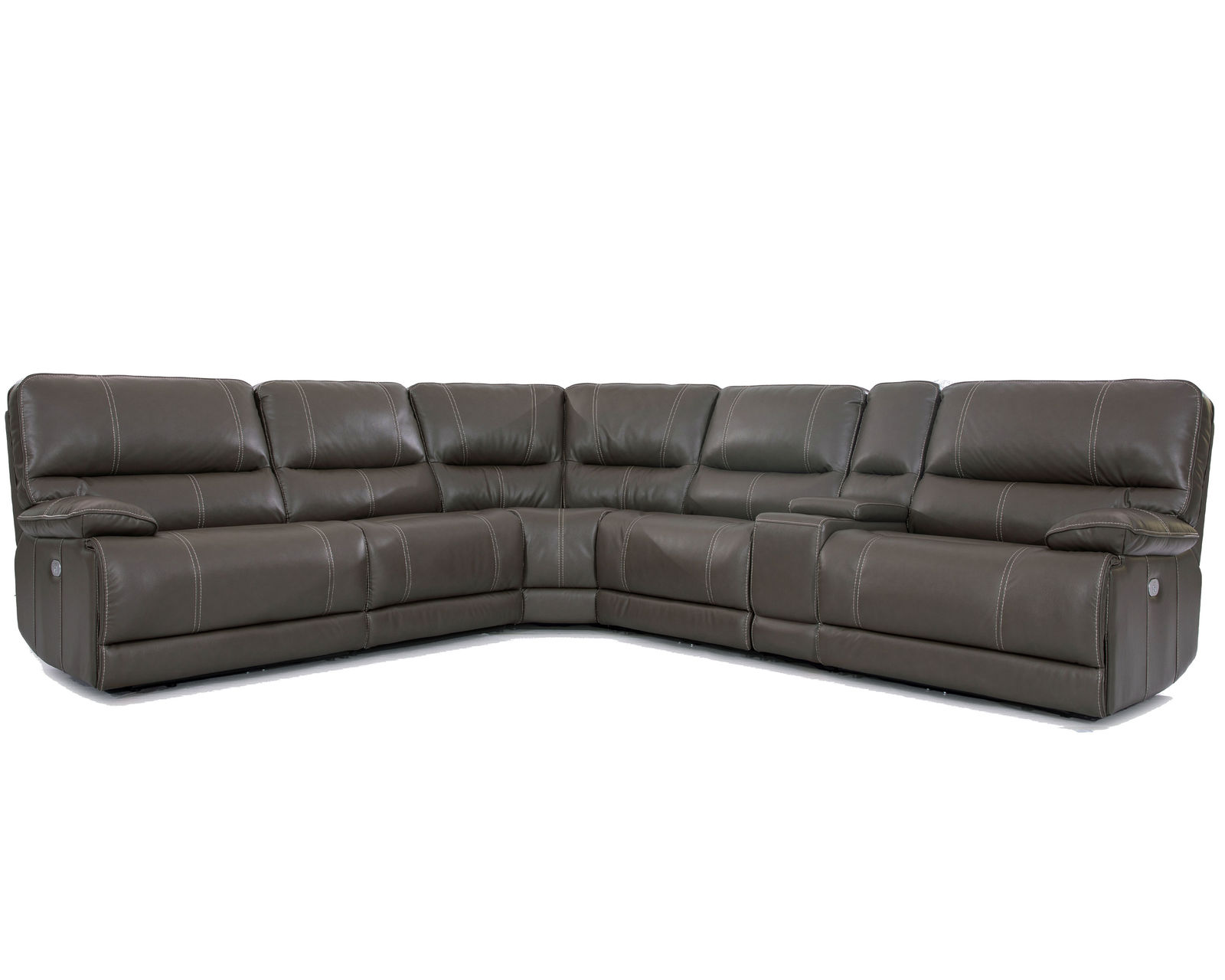 Shelby Power Headrest Power Reclining Sectional in Cabrera Haze