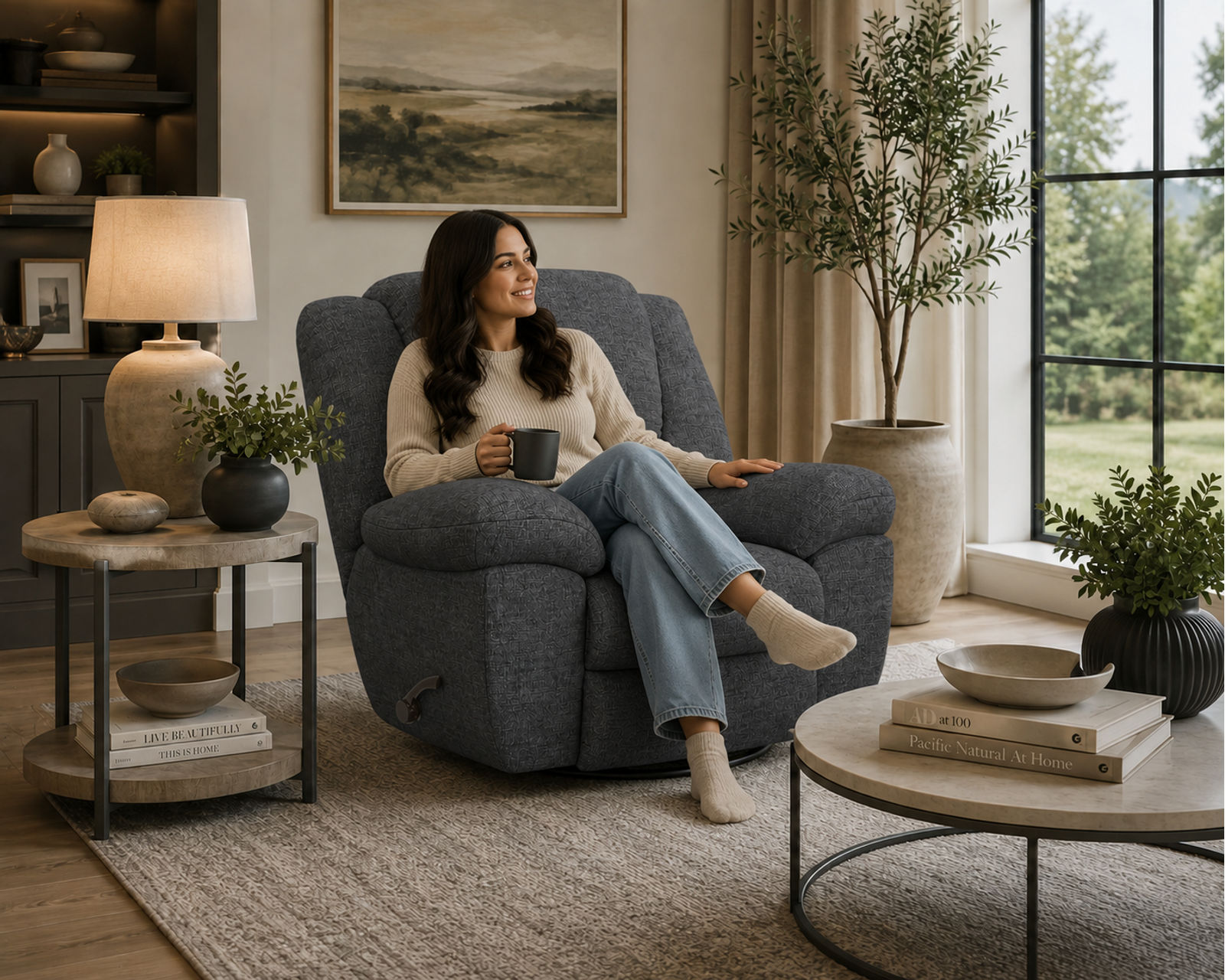 Trifecta 165 Triple Reclining Sofa with Drop Down Table (+2 colors) 90" - Image 34