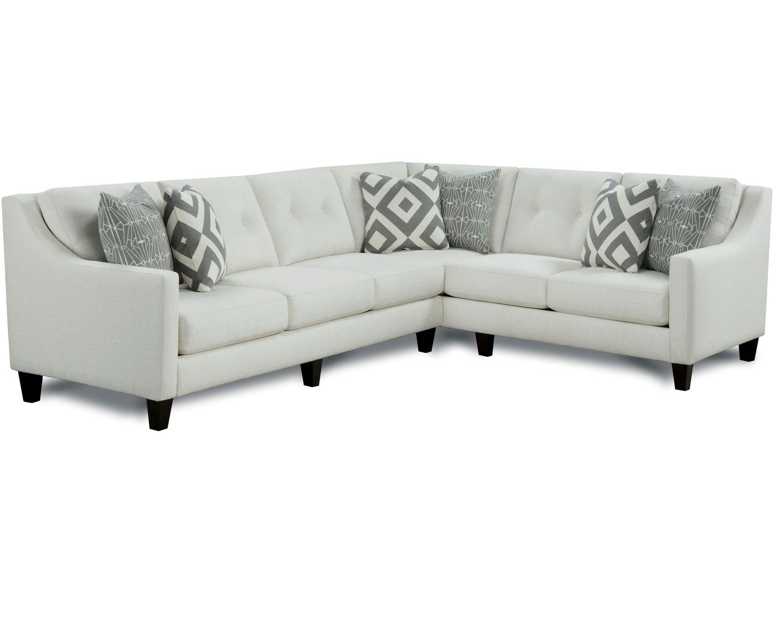 Sugarshack Glacier Three Piece Sectional (Performance fabric) 138" x 123"