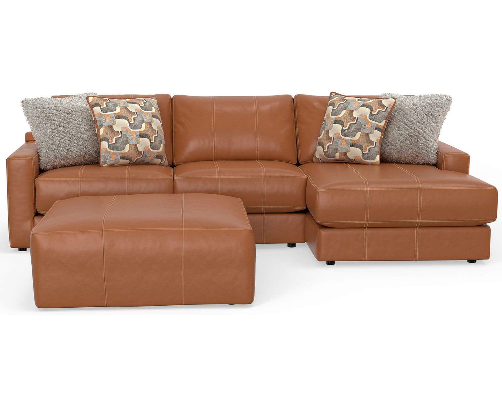 Minori Modular Leather Sectional (includes pillows (2 colors) - Image 21