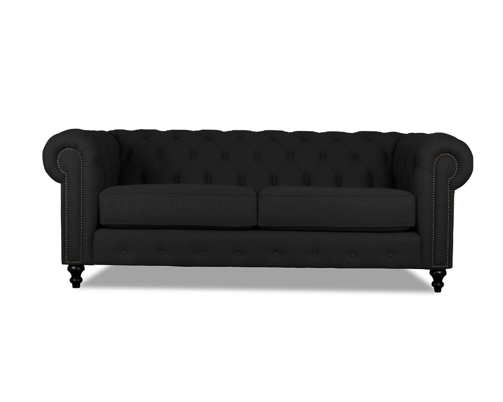 London Tufted Sofa in Charcoal - 72" - 90" - 103" - Image 3