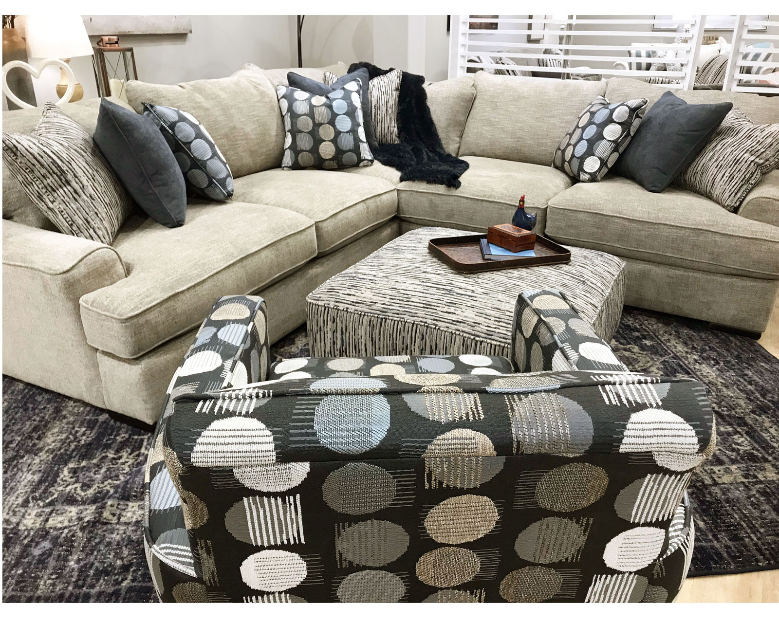 Handwoven Linen Three Piece Stationary Sectional - Image 3
