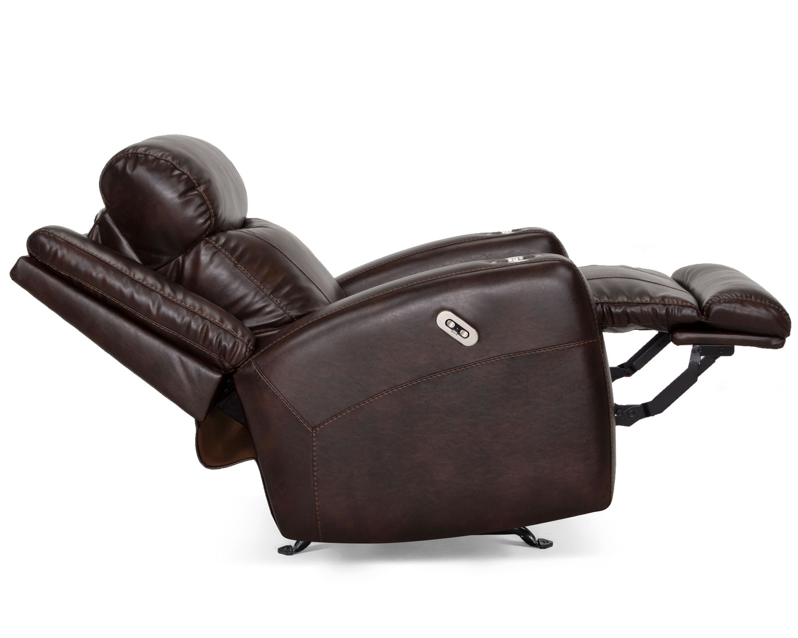Carver 91" Power Headrest Power Reclining Sofa with Cupholders & USB Fold Down Table (Leather Like Fabric) - Image 8