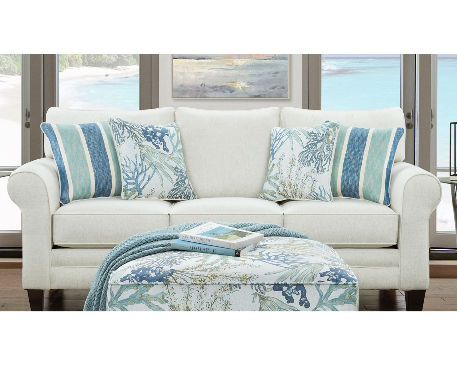 Grande Glacier 88" Sofa -1140 (includes pillows) Performance fabric (in stock) - Image 4