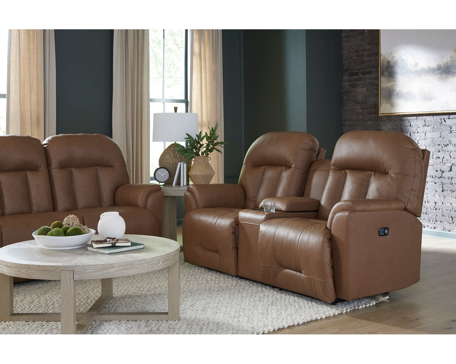 Suitably 88" Double Reclining Leather Sofa (+46 leathers) - Image 10