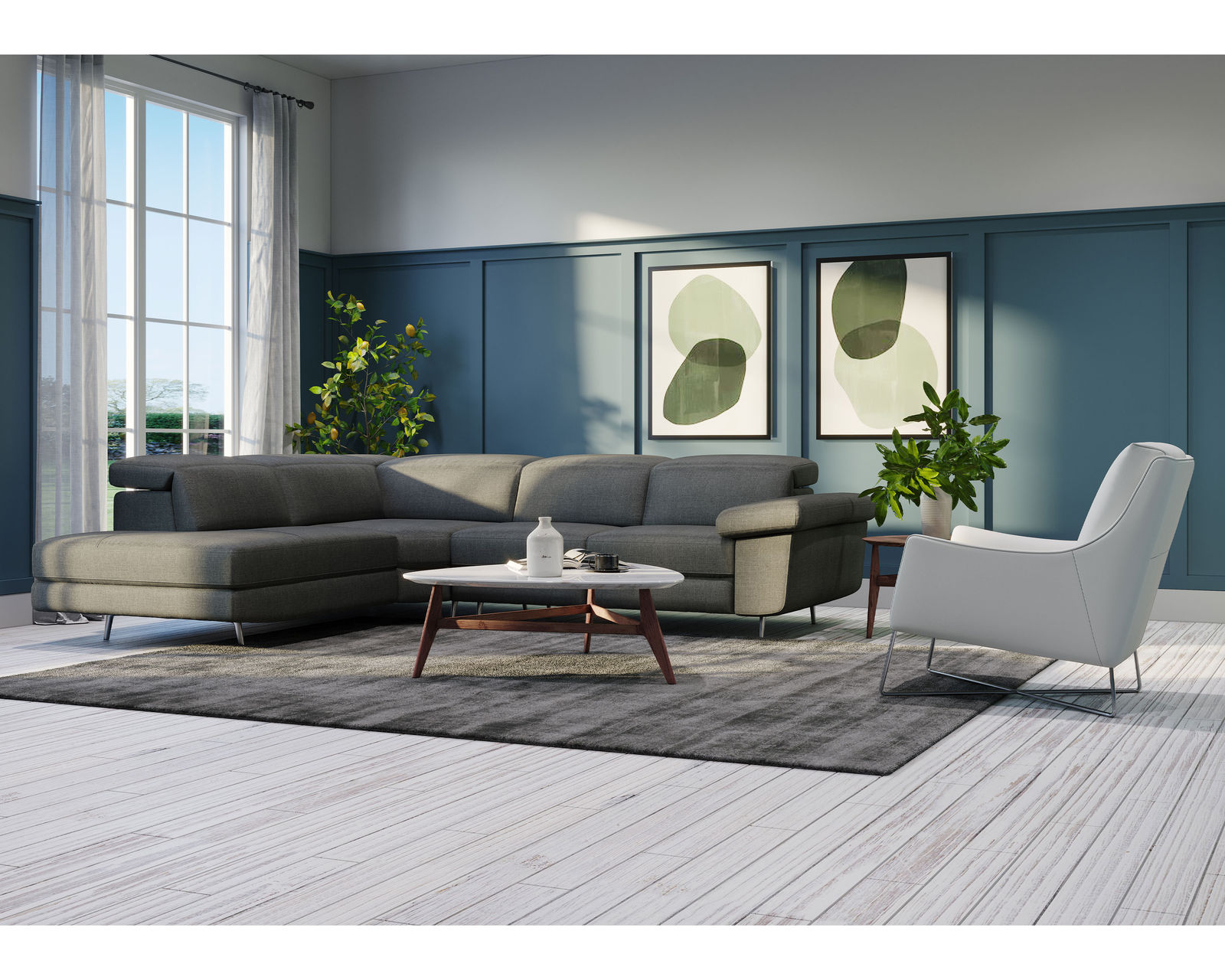 Coro C217 Stationary Fabric Sectional - Image 9