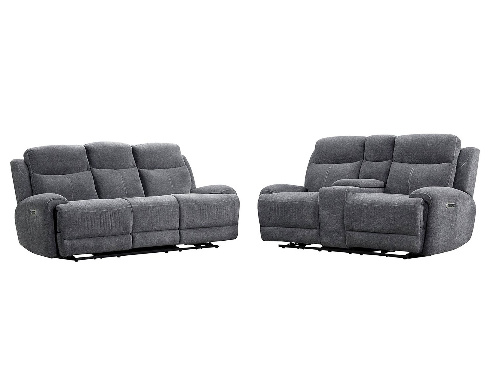 Bowie Grey Power Headrest Power Reclining Sofa - Image 5