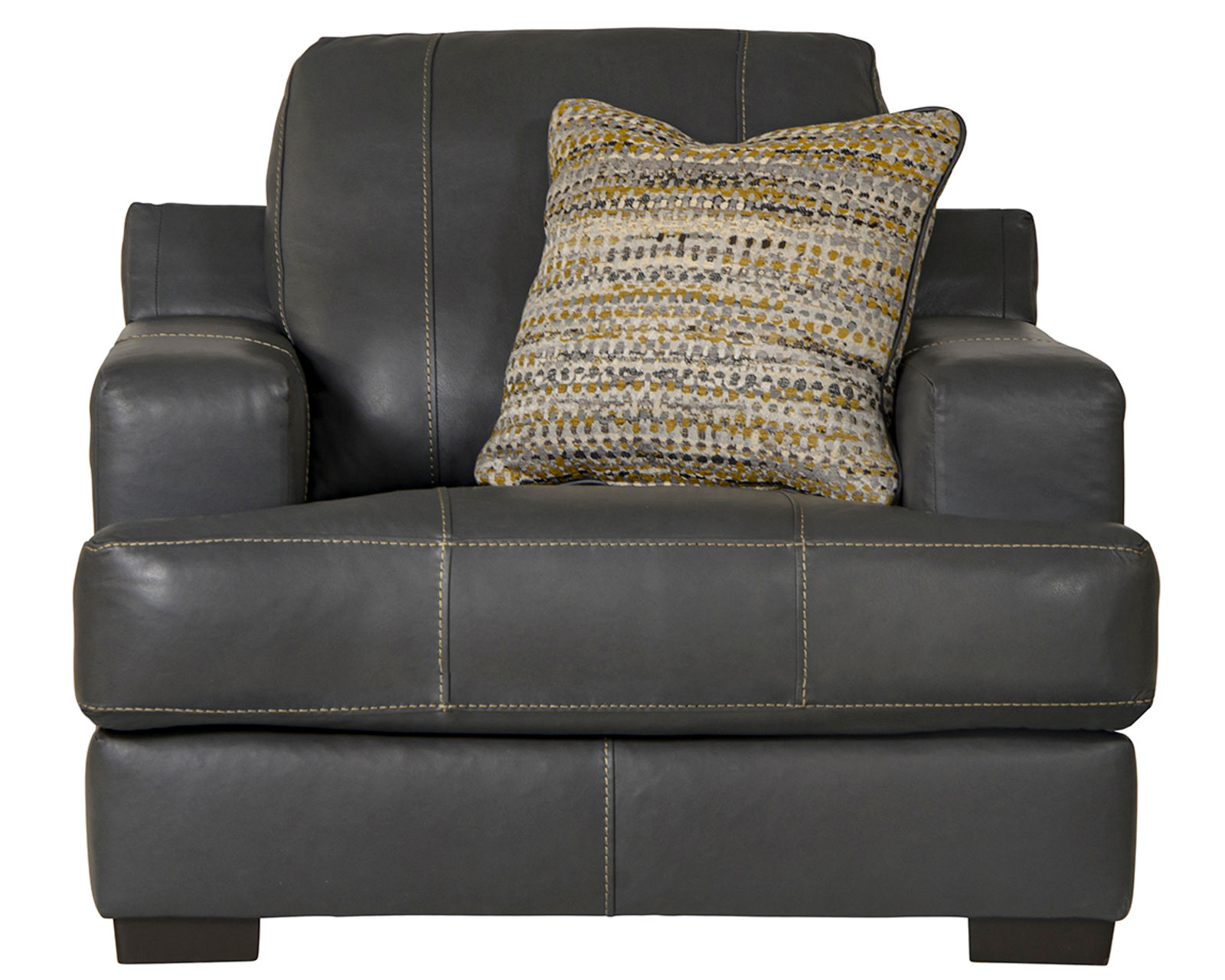 Marco 92" Top Grain Leather Touch Sofa (Includes pillows) Gunmetal - Image 24