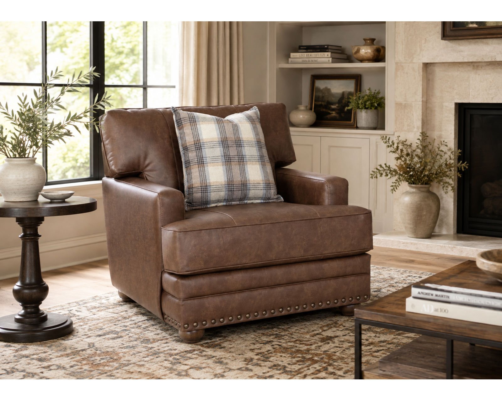 Felix 100" Extra-Wide Sofa (Leather Character. Refined Comfort) - Image 19